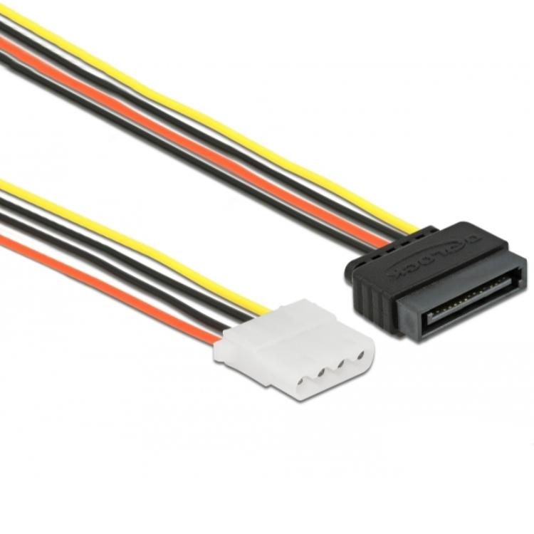 Delock Strømkabel SATA 15-pin stik > 4-pin hun 50 cm - Delock