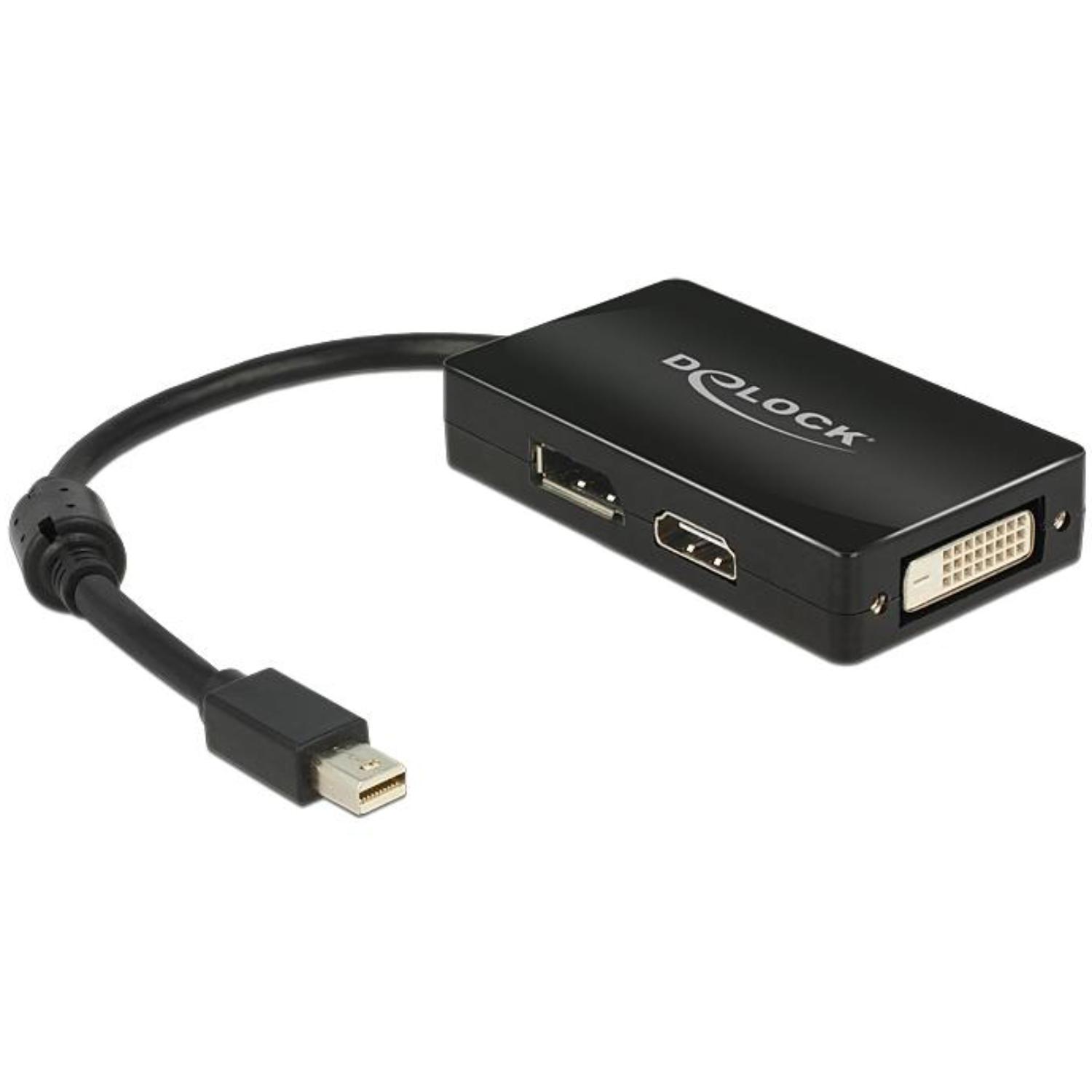 Adapterkabel mini DisplayPort 1.1 stik > 1 x DisplayPort + 1 x HDMI + 1 - Delock