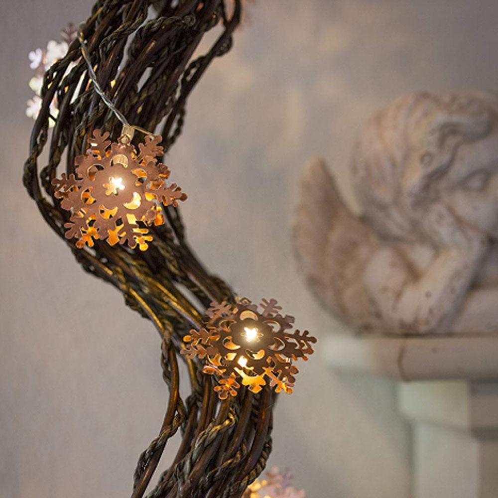 Lysguirlande - led-julelys - 10 lys - 0,9 meter - varm hvid - 3x AA