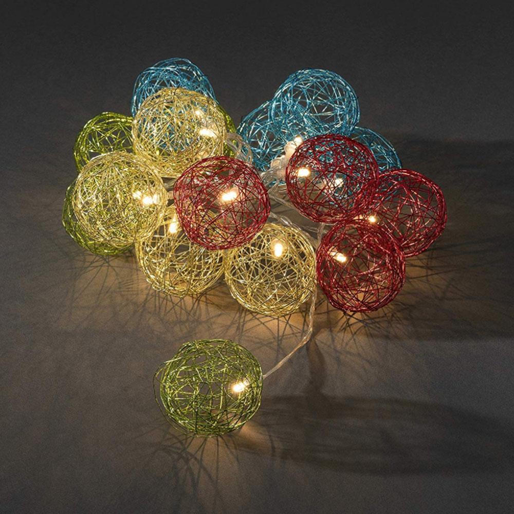 Lysguirlande - led-julelys - 16 lys - 2,25 meter - varm hvid - 3x AA