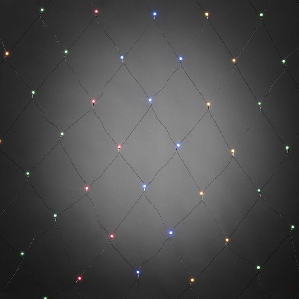 Lysgardin - led-julelys udendørs og indendørs - 2 x 2 meter - 80 lys - flerfarvet