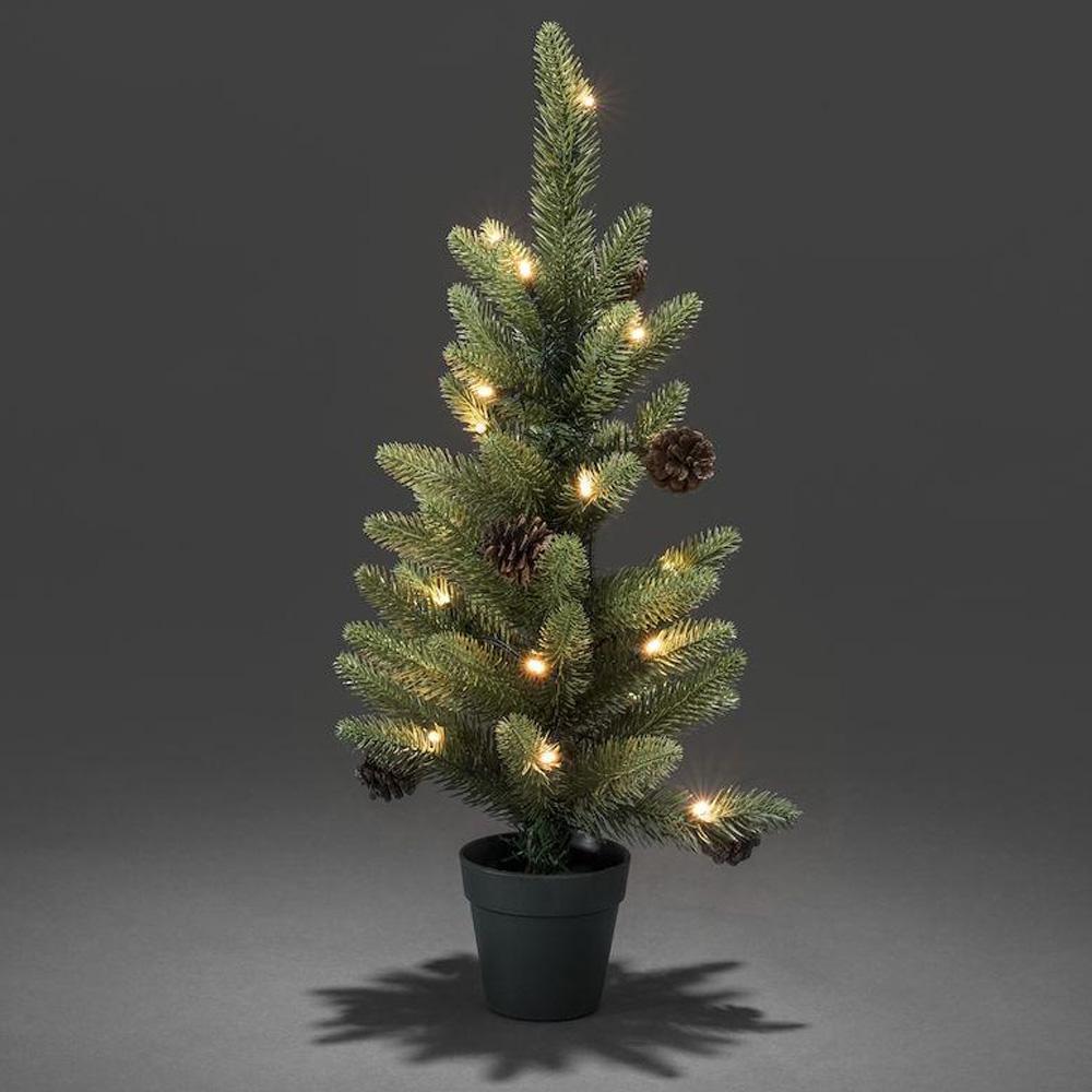 Juletræ - led-julelys udendørs og indendørs - 20 lys - 60 x 27 cm - varm hvid - 4x AA