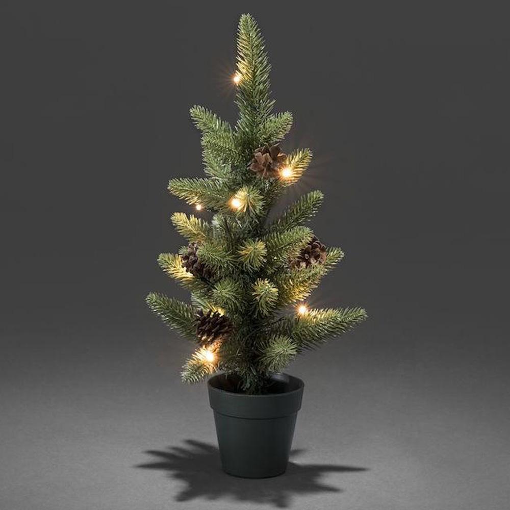 Juletræ - led-julelys udendørs og indendørs - 10 lys - 45 x 22 cm - varm hvid - 4x AA