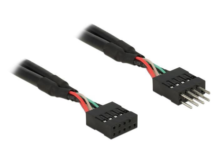 Delock USB 2.0 10 Pin Forlængerkabel Stiftkontakt > Stiftkontakt 25 - Delock
