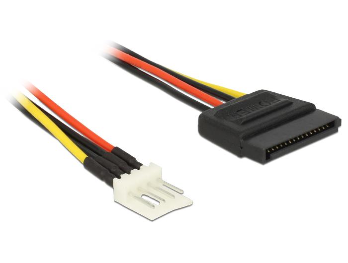 Delock Strømkabel SATA 15-Pin Stik > 4-Pin Floppy Stik 24 cm - Delock