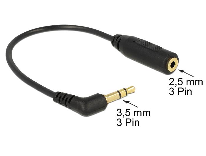 Delock Lydkabel Jack-stik 3,5 mm 3-polet > Jack-stik 2,5 mm 3-polet - Delock