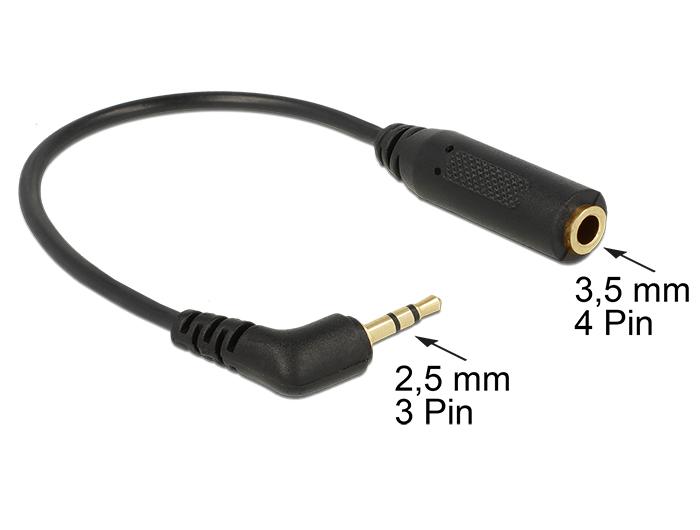Delock Lydkabel Jack-stik 2,5 mm 3-polet > Jack-stik 3,5 mm 4-polet - Delock