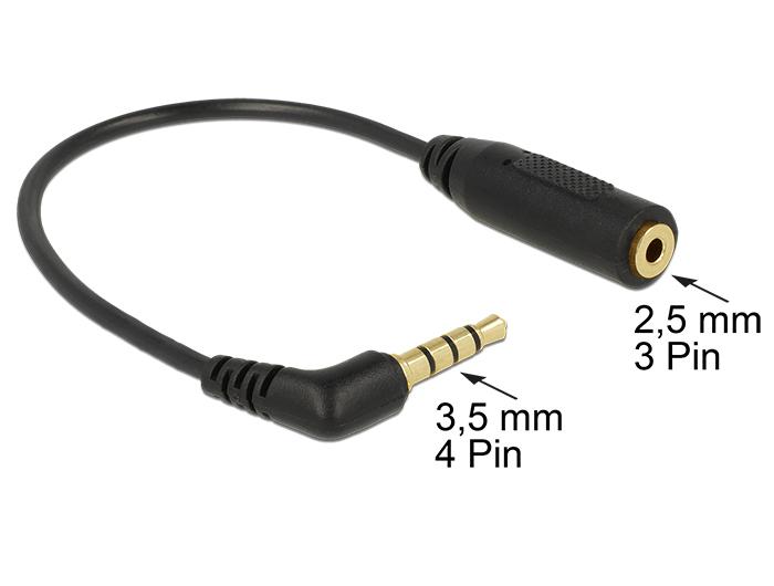 Delock Lydkabel Jackplug 3,5 mm 4-polet > Jackhane 2,5 mm 3-polet - Delock