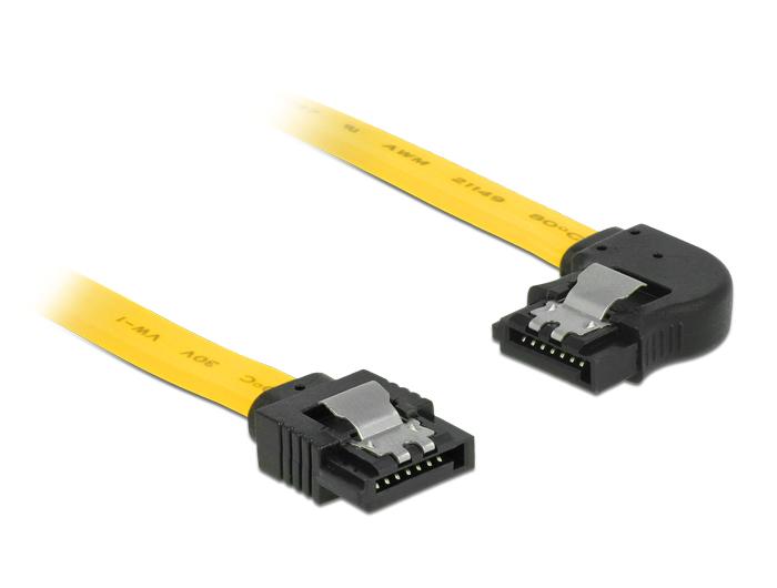 Delock Kabel SATA 6 Gb/s Stik lige > SATA Stik venstre vinklet 10 cm - Delock