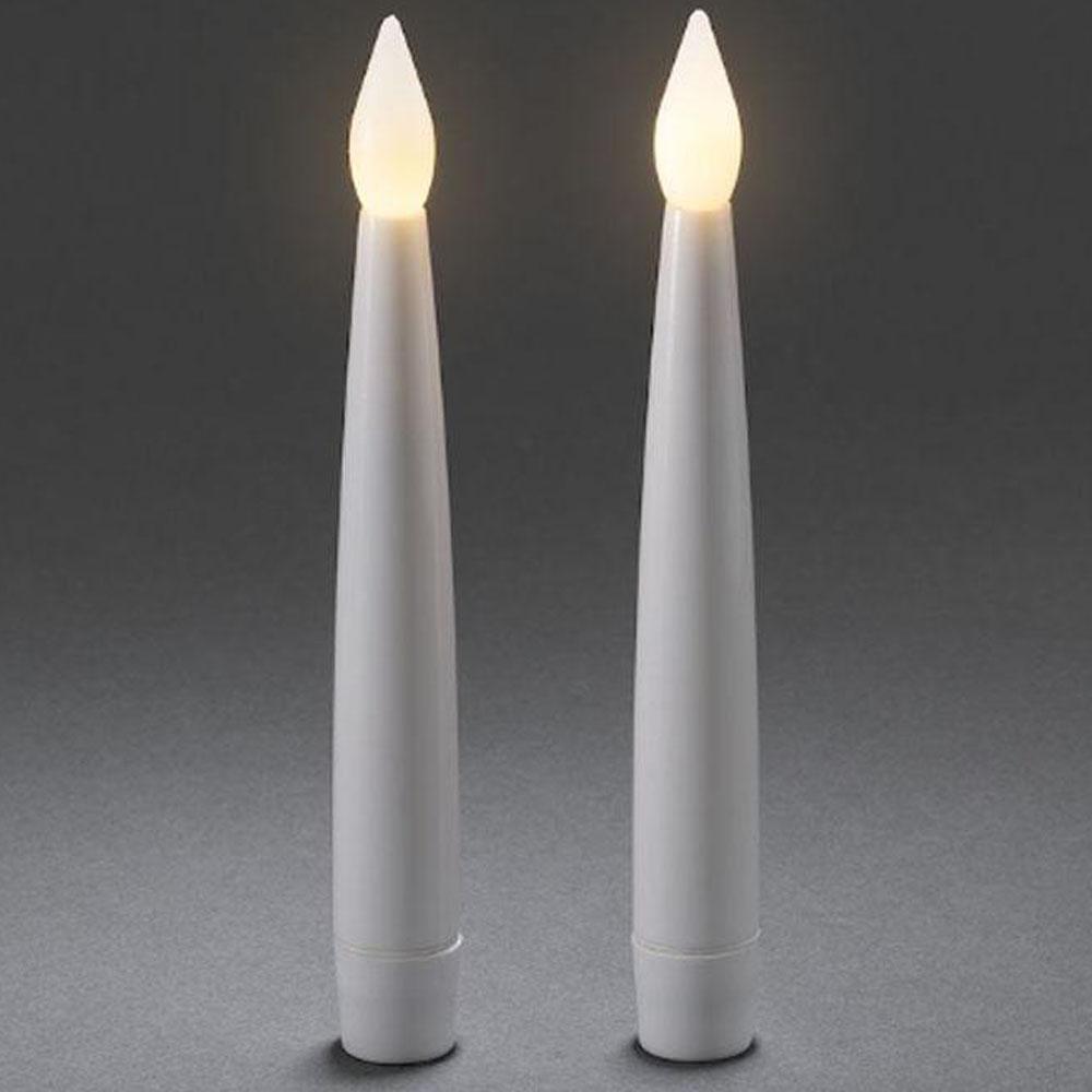 Stearinlys - led-julelys indendørs - 2 lys - 18 cm - varm hvid - 3x AAA