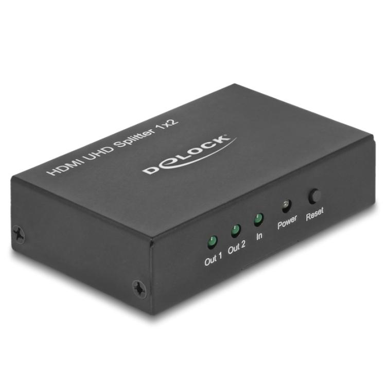 Delock HDMI UHD Splitter 1 x HDMI indgang > 2 x HDMI udgang 4K - Delock