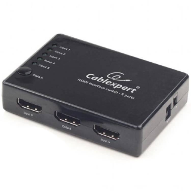 5-ports HDMI-switch og -splitter