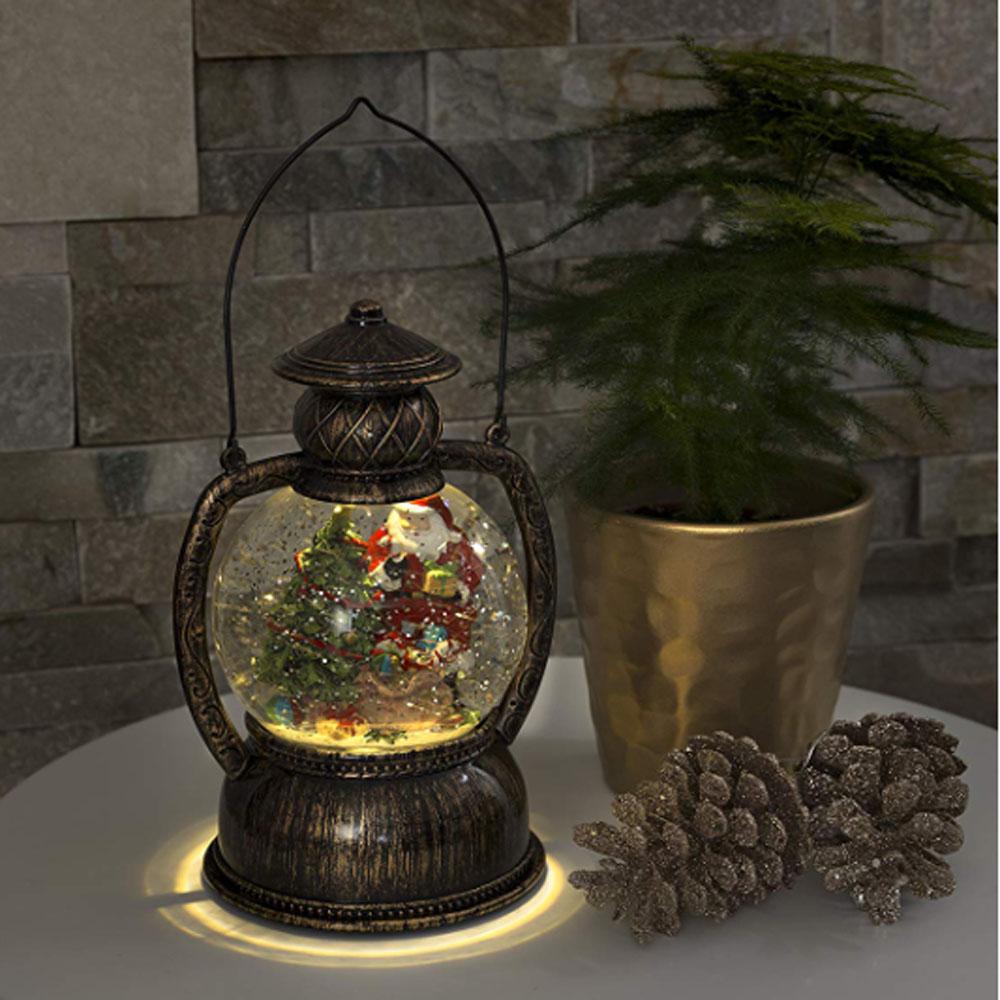 Juledekoration - led-julelys indendørs - 1 lys - 12,7 x 20 cm - varm hvid - 3x AA
