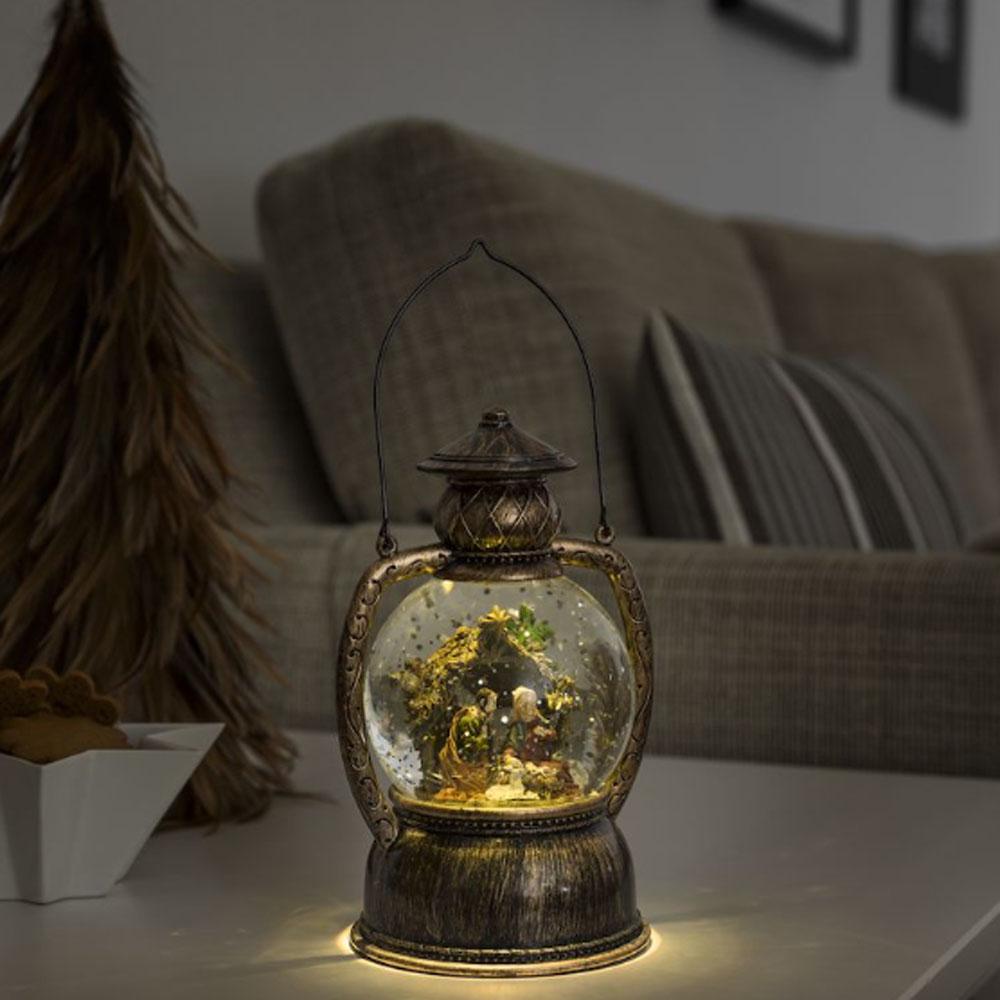 Juledekoration - led-julelys indendørs - 1 lys - 12,7 x 20 cm - varm hvid - 3x AA
