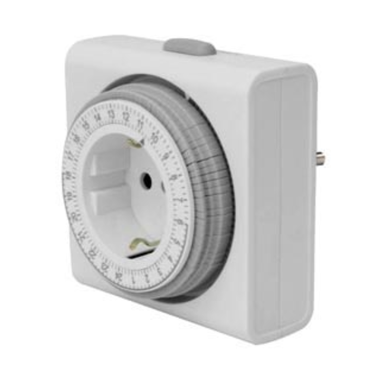  COMPACTE 24 U-TIMER - RANDAARDE ELEKTRICITEIT TIMERS OG CONTROLLERE tænd og sluk for elektriske apparater  min. tidsinterval: 15 min  op til 96 programmer pr. dag  kontakt til timer/altid tændt  børnesikring  stiktype: Schuko jord strømforsyning: 230 V / 50 Hz  maks. effekt: 3680 W / 16 A  dimensioner: 82.5 x 81 x 78 mm  vægt: 135 g Bemærk: ingen belgisk jordtilslutning. Art: Analog Anvendelse: 24 timer Justerbar pr.: 15 minutter Egnet til: Indendørs Jordtype: Schuko jord Jordtype: Schuko jord Dimension: 78 x 81 x 82 mm Beskyttelsesgrad: IP20 Betjening: Drejeknap Frekvens: 50 Hz Egnet til: Schuko jord Justerbar pr.: 15 minutter Art: Analog Effekt: Maks. 35680 W / 16 A Strømforsyning: 230 V Analog timer-stikkontakt 24 timer Schuko jord - 15 minutter 