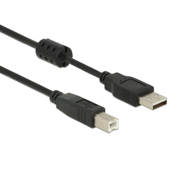 Delock Kabel USB 2.0 Type-A Stik > USB 2.0 Type-B Stik 1,0 m sort
