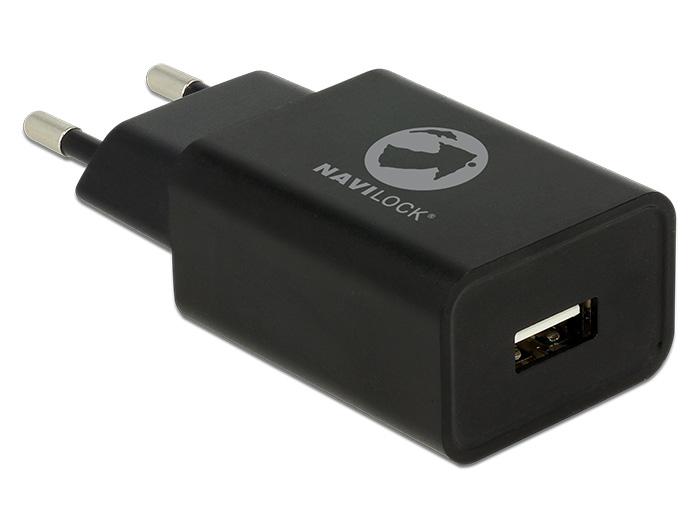 Navilock Ladeapparat 1 x USB Type-A 5 V 2,4 A sort - Navilock