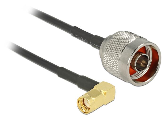 Delock Antennekabel N-stik > RP-SMA-stik 90 RG-174 0,3 m - Delock