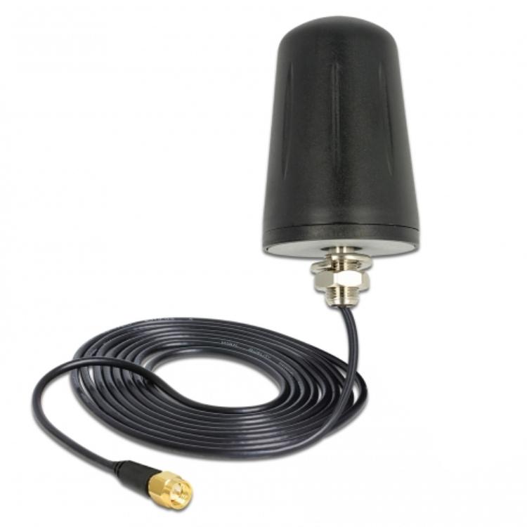 Delock WLAN 802.11 b/g/n Antenne SMA-stik 3 dBi retningsbestemt - Delock