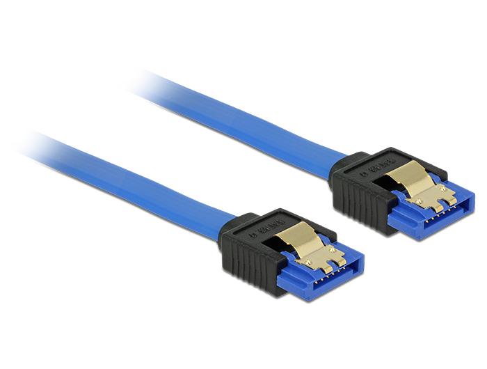 Delock Kabel SATA 6 Gb/s stik lige > SATA stik lige 20 cm blå med - Delock