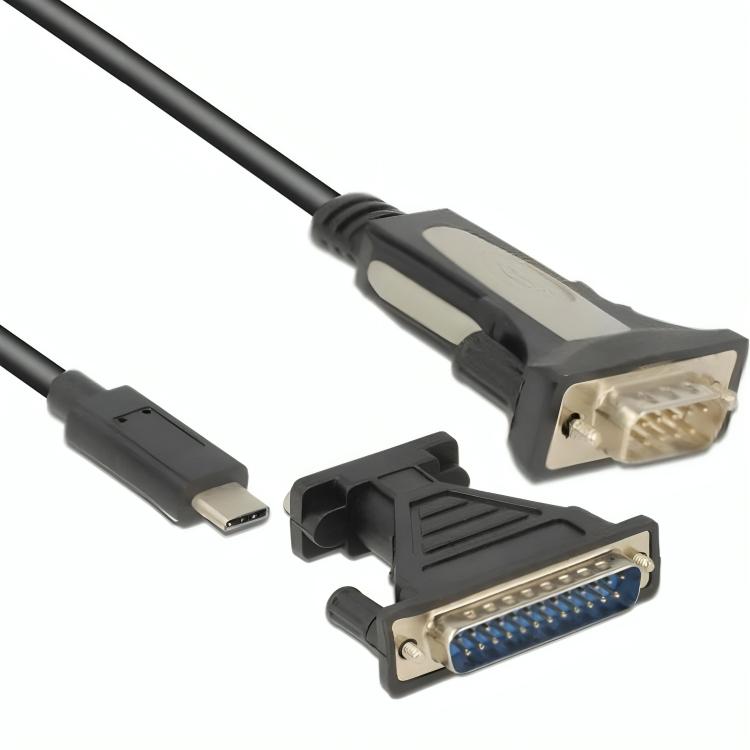 USB C til serielt og parallelt kabel