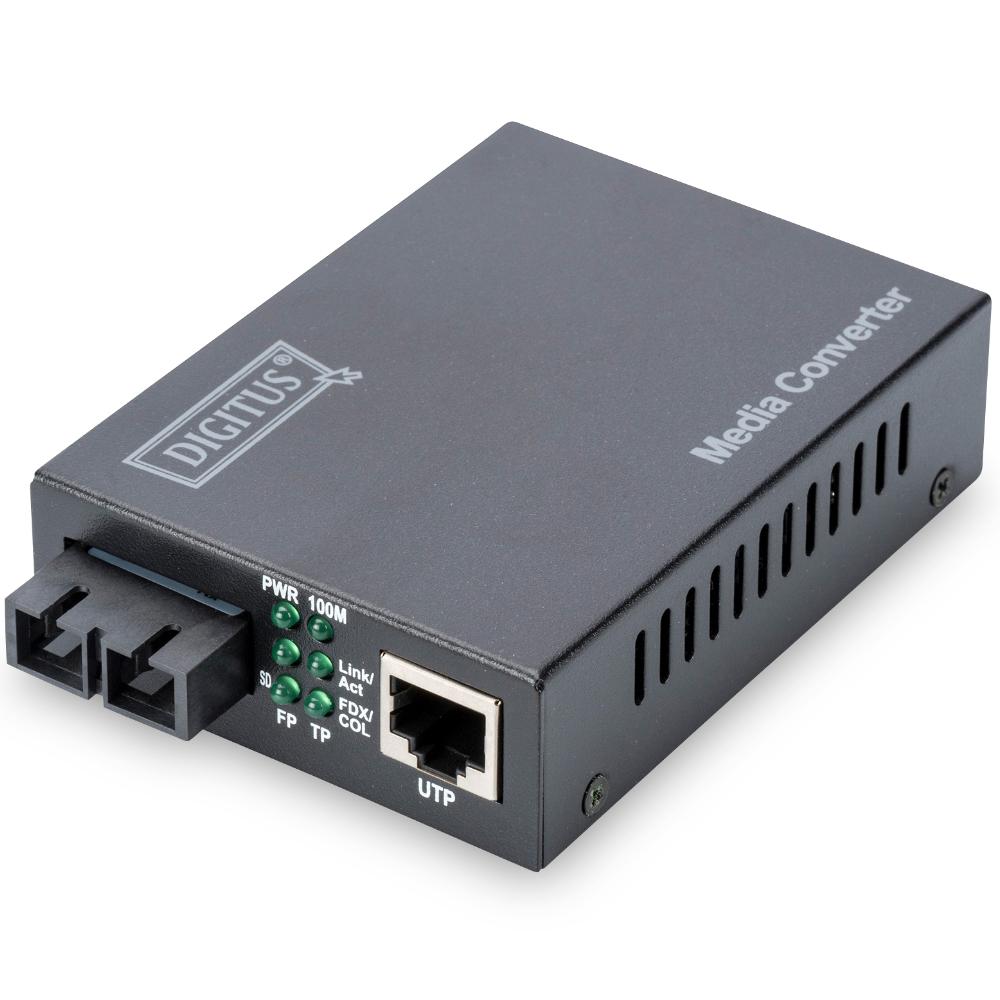 SC glasfiber mediakonverter – RJ45 til SC – 100 Mbit/s