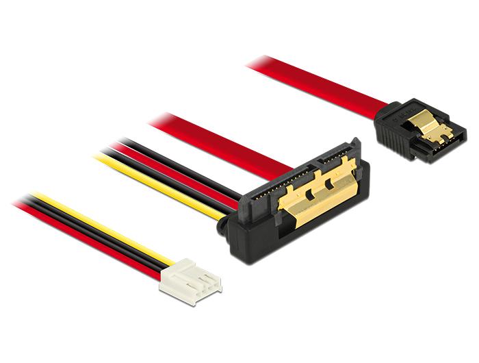 Delock Kabel SATA 6 Gb/s 7-polet Hun + Floppy 4-polet Strømforsyning Hun - Delock