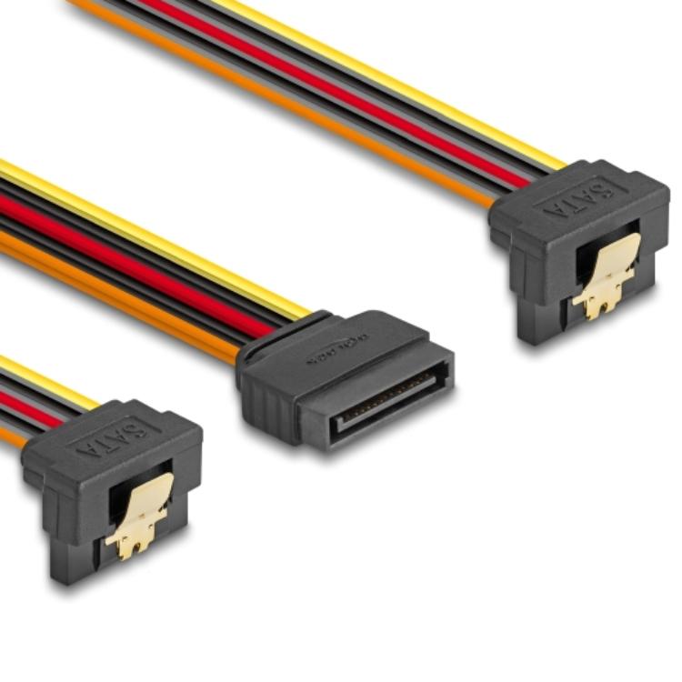 Delock-Kabel SATA 15-polet strømforbindelse med Snap-in-funktion > 2 x - Delock