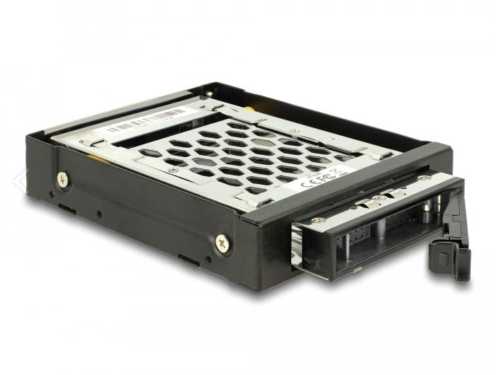 3,5″-udskifteligt ramme til 1 x 2,5″ SATA / SAS HDD / SSD med vibrationsdæmpning - Delock