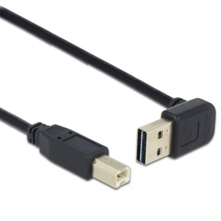 Delock Kabel EASY-USB 2.0 Type-A Stikkontakt snoet oven / neden > USB