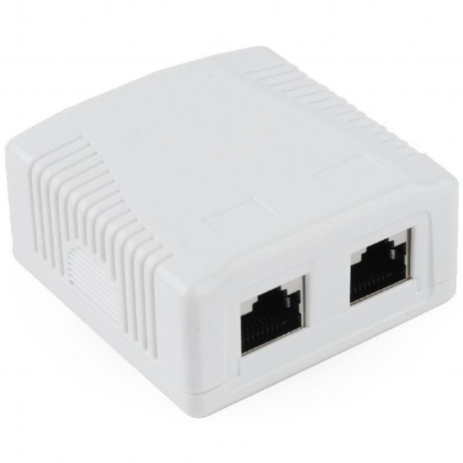 CAT5E FTP LAN overflademonteret boks, 2 porte