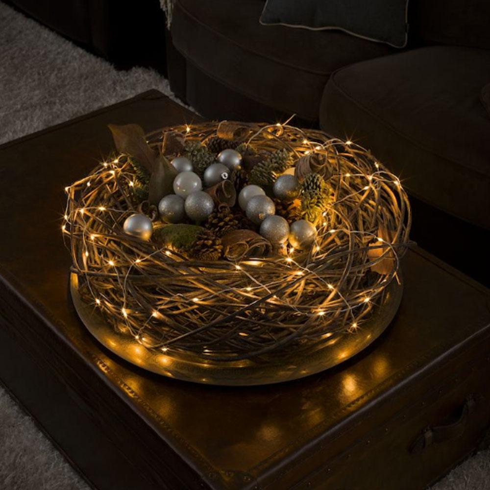 Wire lighting - led-julelys indendørs - 100 lys - 9,9 meter - ekstra varm hvid