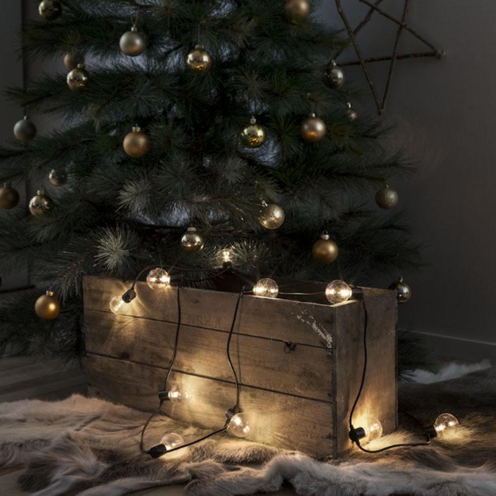 Booster kabel - led julelys udendørs og indendørs - 10 lys - batterier - 9,9 meter - varm hvid