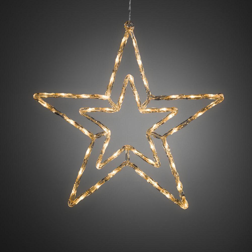 Julestjerne - led-julelys indendørs og udendørs - 48 lys - 58 x 58 cm - varm hvid