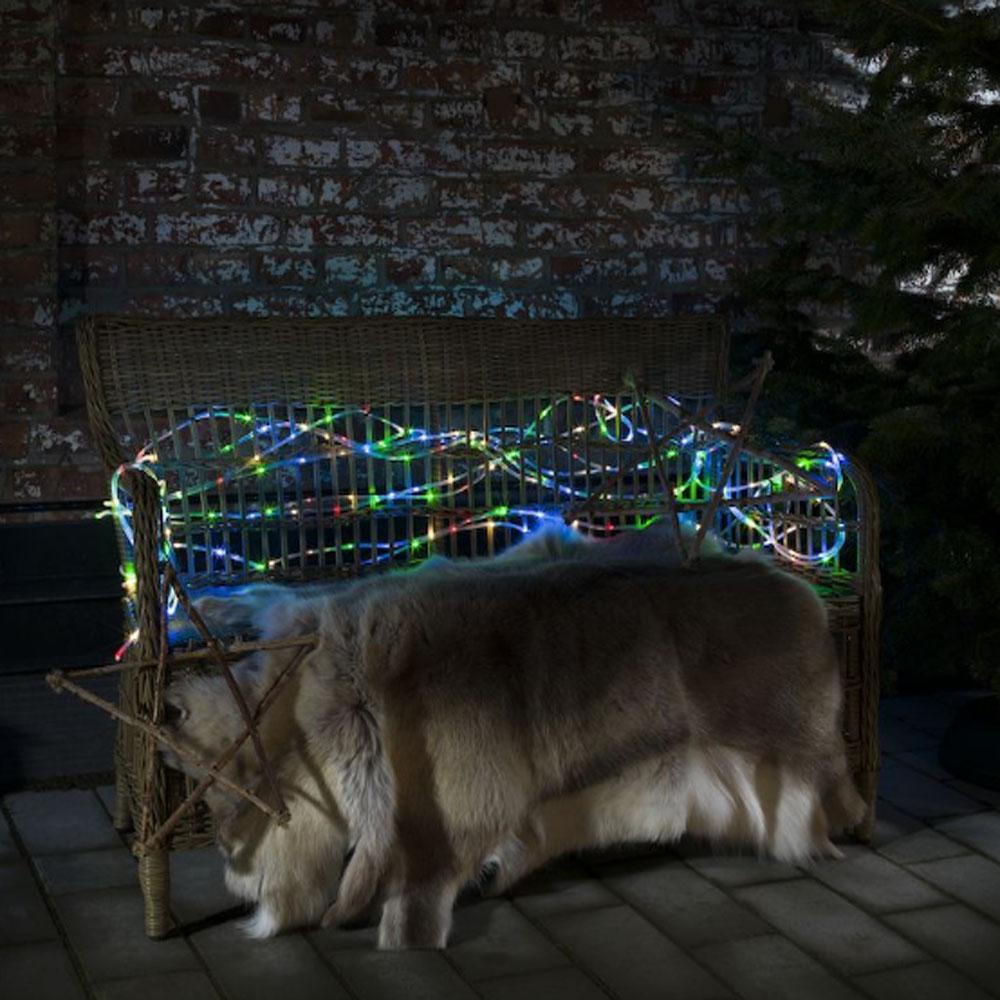 Lysslange - led-julelys udendørs og indendørs - 260 lys - 20 meter - timer - flerfarvet