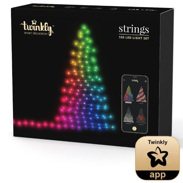 Twinkly-juletræslys - indendørs og udendørs LED-juletræslys - 105 lys - 10,5 meter - RGB