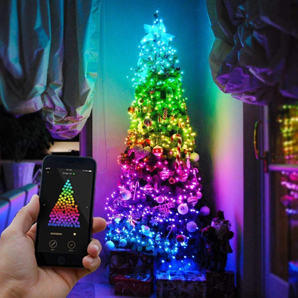 Twinkly-juletræslys - indendørs og udendørs LED-juletræslys - 105 lys - 10,5 meter - RGB