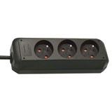 Brennenstuhl 1157504130 Eco-Line, stikdåse, 3 sockets type E, 3m, sort - Brennenstuhl
