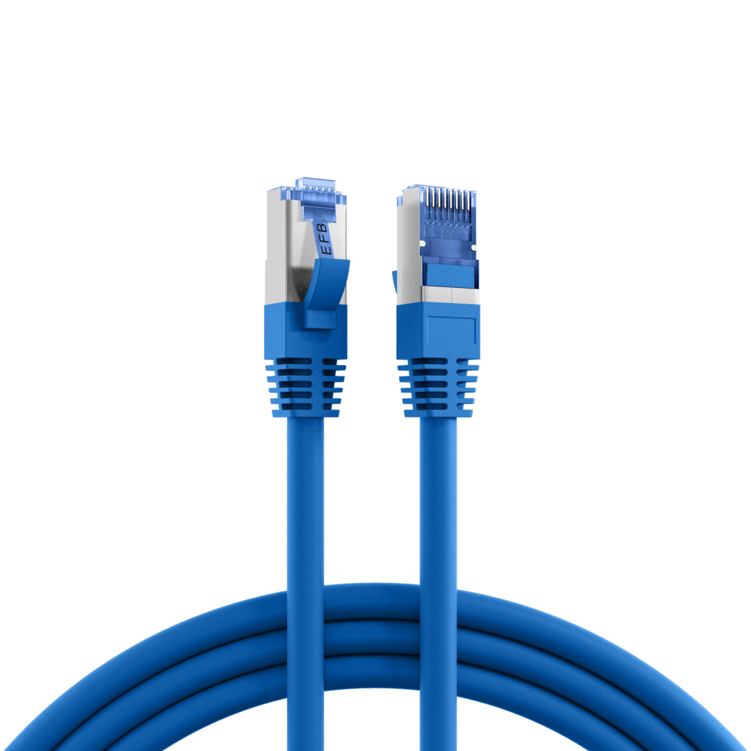 RJ45 Patchkabel S/FTP, Cat.6A, Cat.7 råkabel TPE superflex, 2m, blå - EFB