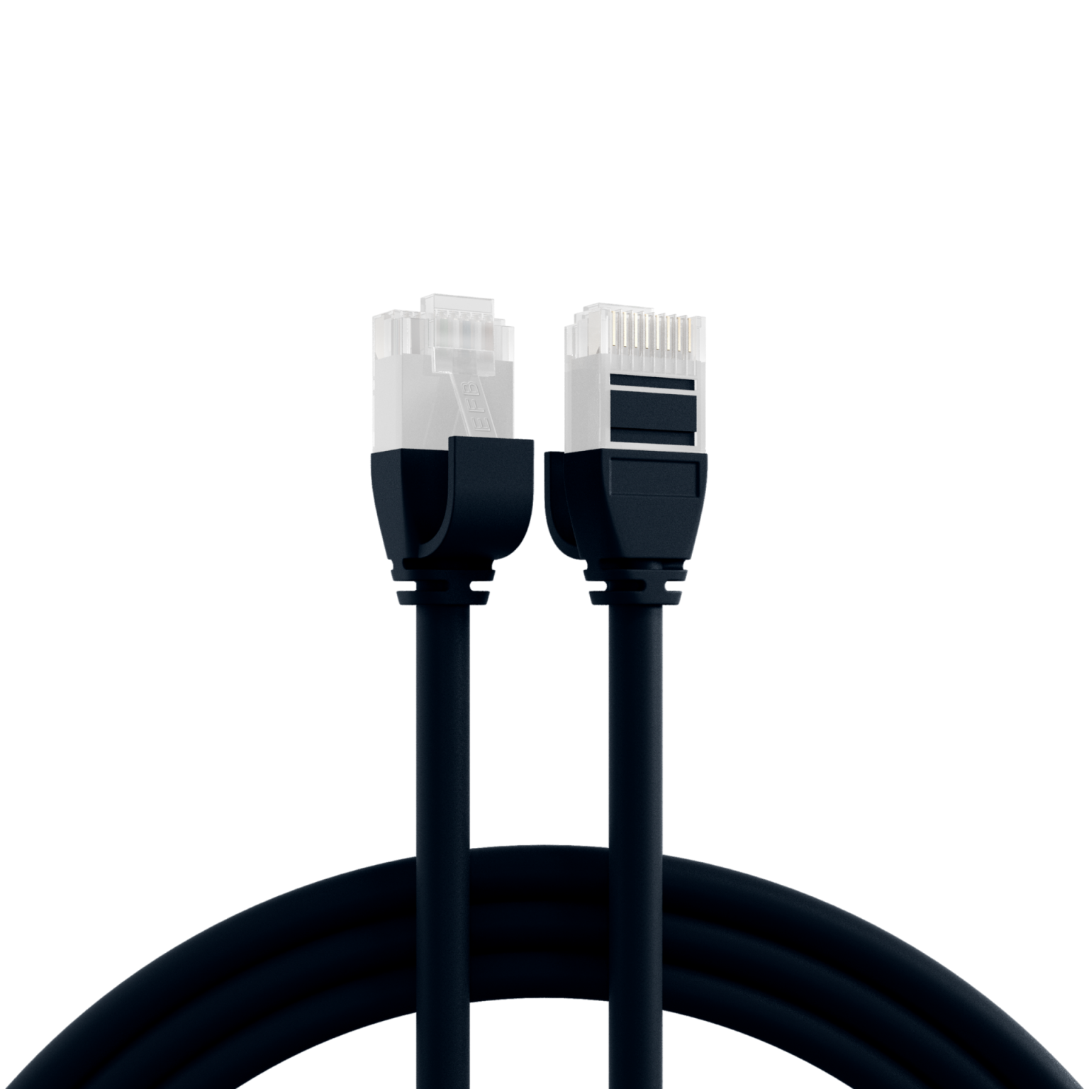 RJ45 Patchkabel U/FTP, Cat.6A, råkabel TPE 3,6mm ultraflex, 1m, sort - EFB