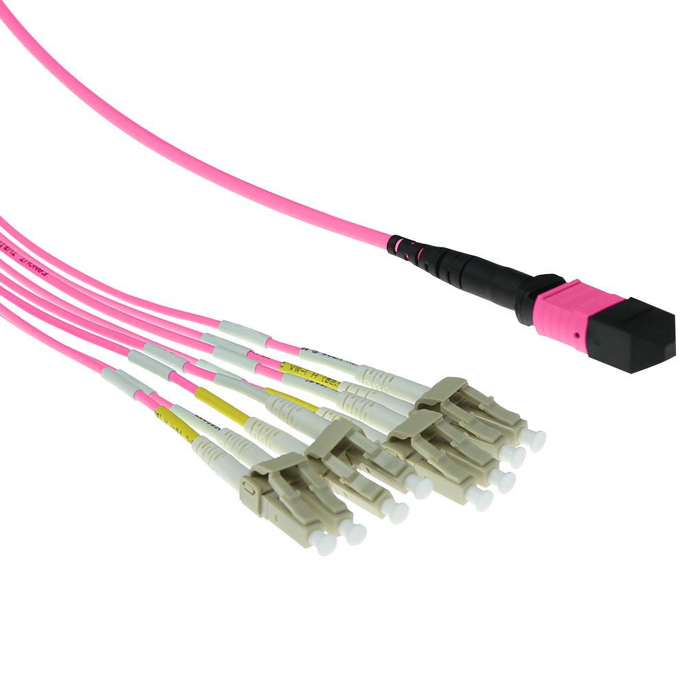 Glasfiberkabel - MTP - 4xLC - OM4 - ACT