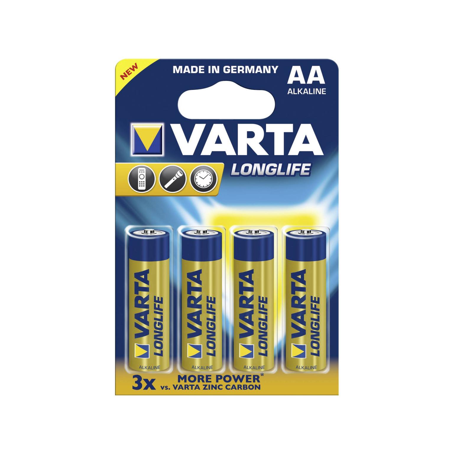 20x4 Varta Longlife Extra Mignon AA LR 6 VPE indvendig emballage - Varta