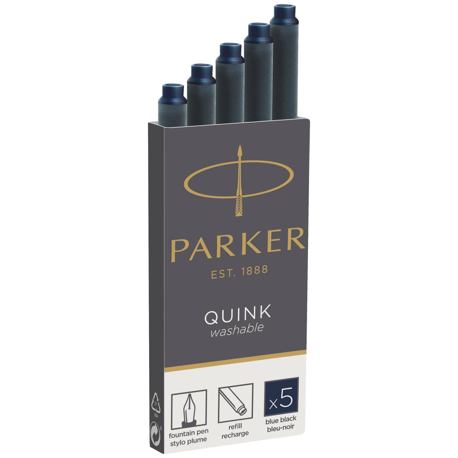 1x5 Parker blækpatron Quink sort-blå - 1950385