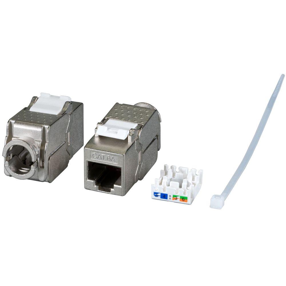RJ45 Keystone Slimline, Cat.6A, zinklegering,10GE