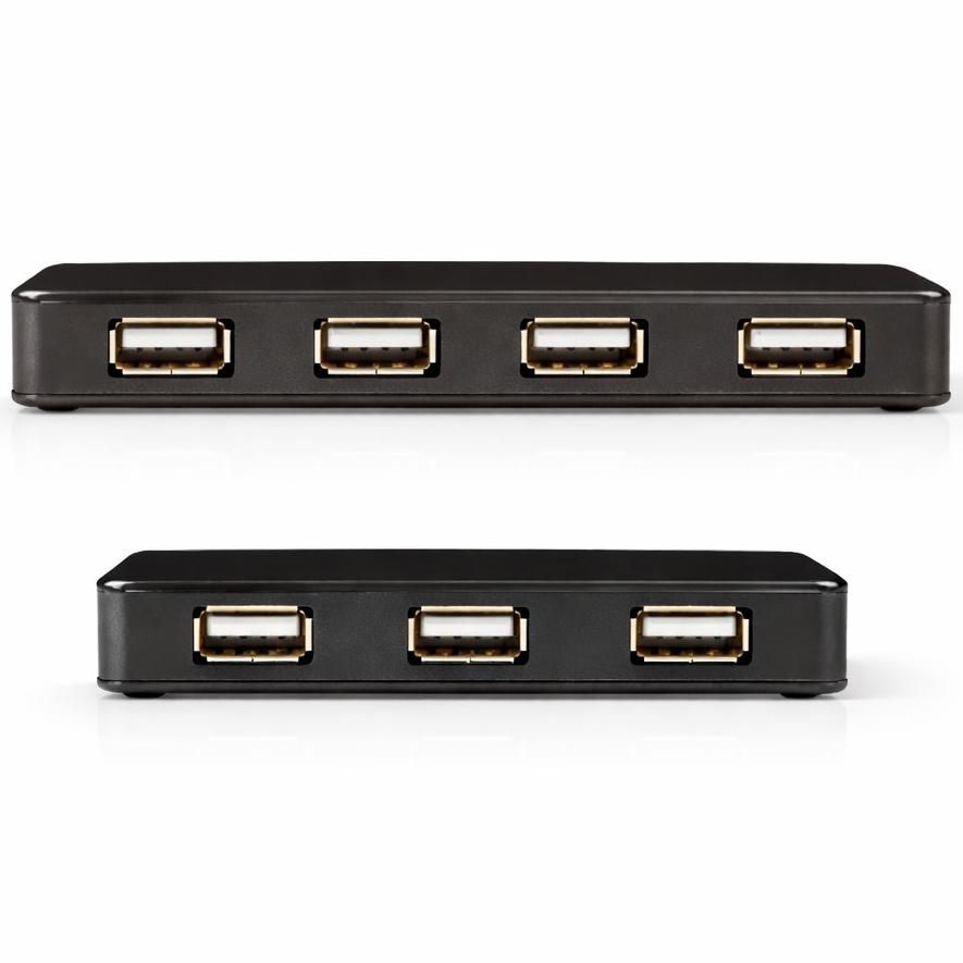 USB A splitter hub med 7 porte og valgfri ekstern strømforsyning
