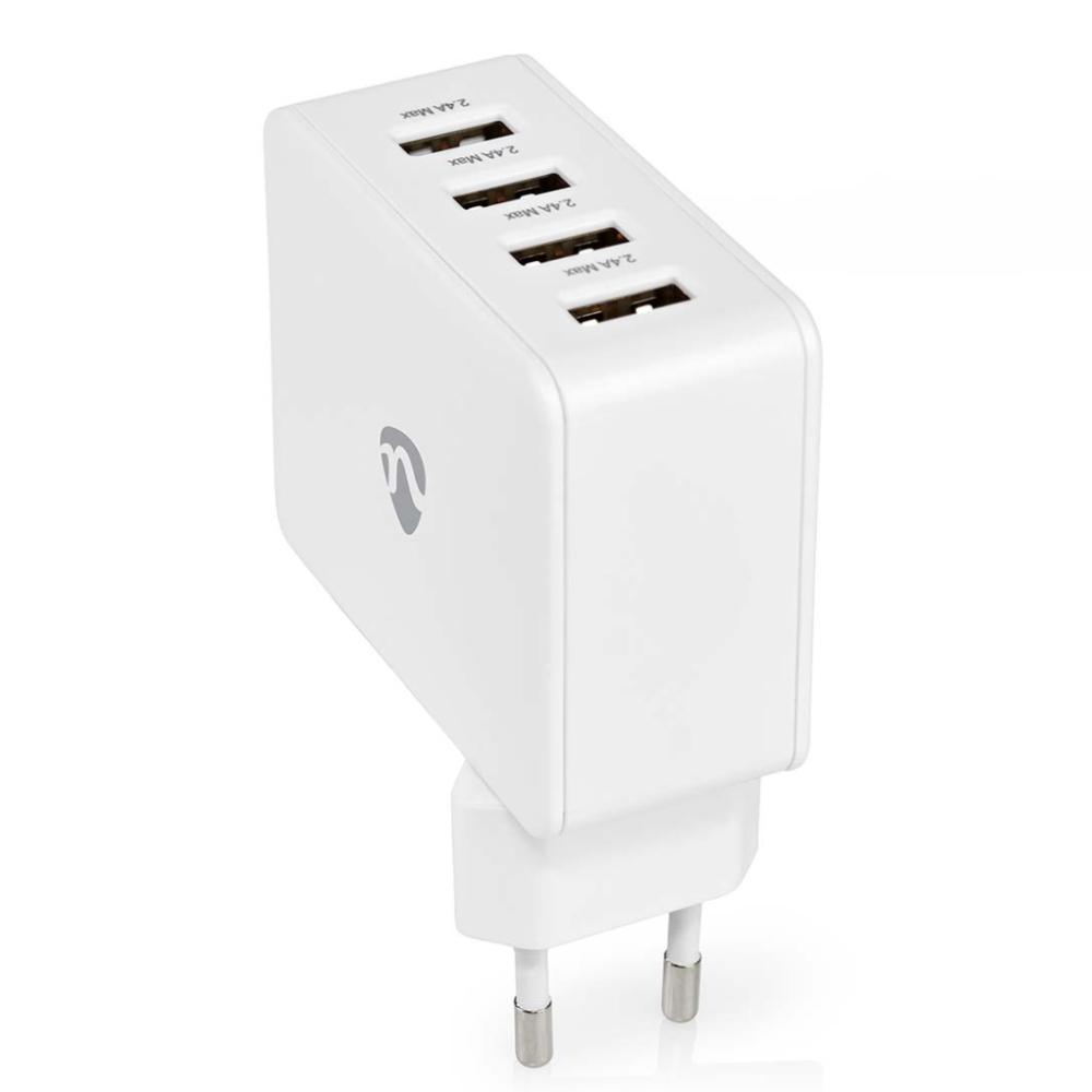 USB-oplader - 4 udgange - 4.800 mA