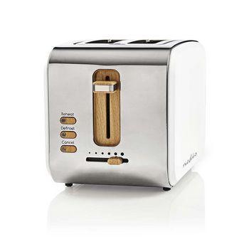 Brødrister 2 brede åbninger Soft-touch Hvid - Nedis
