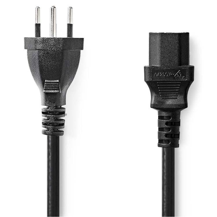 Strømforsyningskabel Stik type J (CH) - IEC-320-C13 5,0 m Sort - Nedis