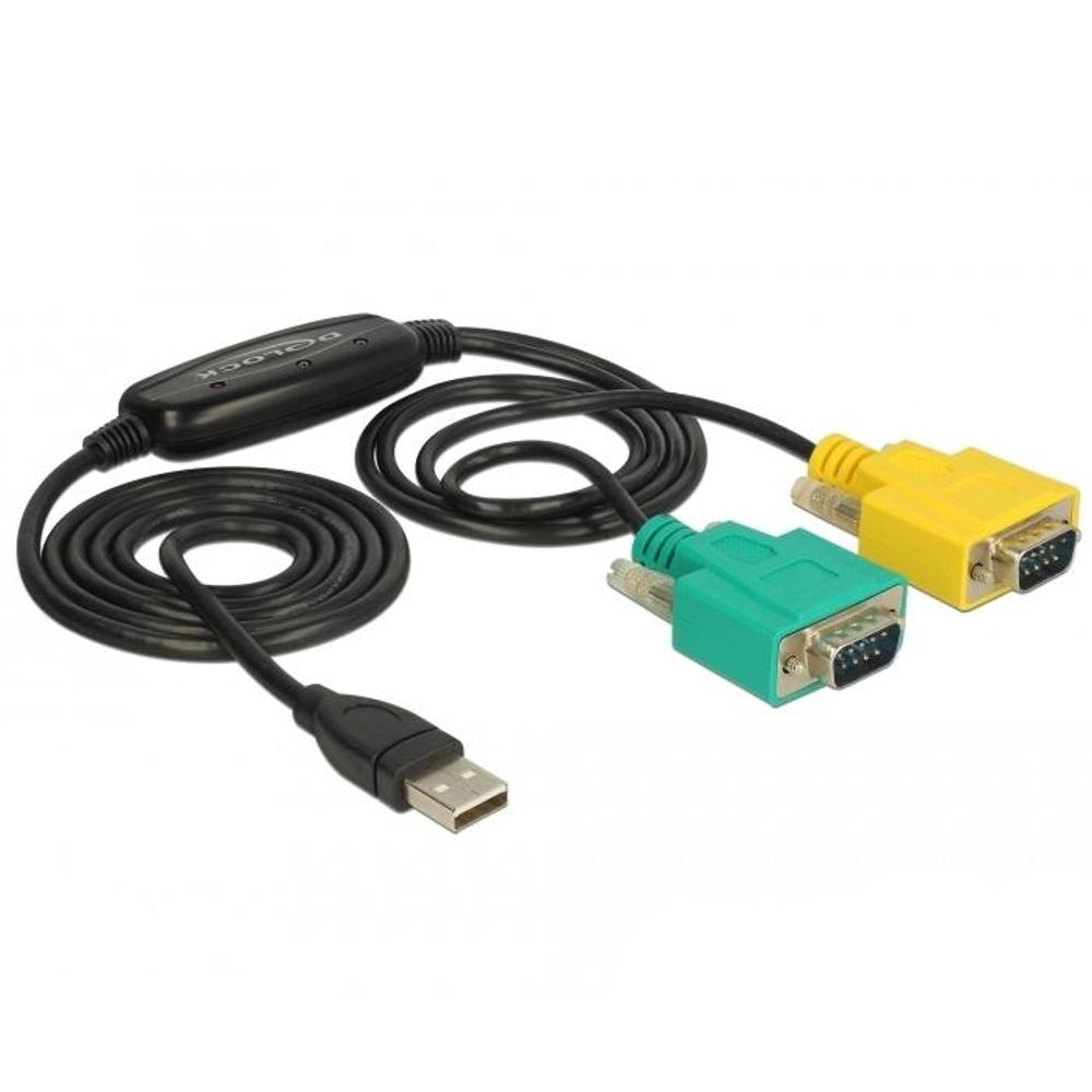 Delock Adapter USB 2.0 Type-A > 2 x Seriell DB9 RS-232 - Delock