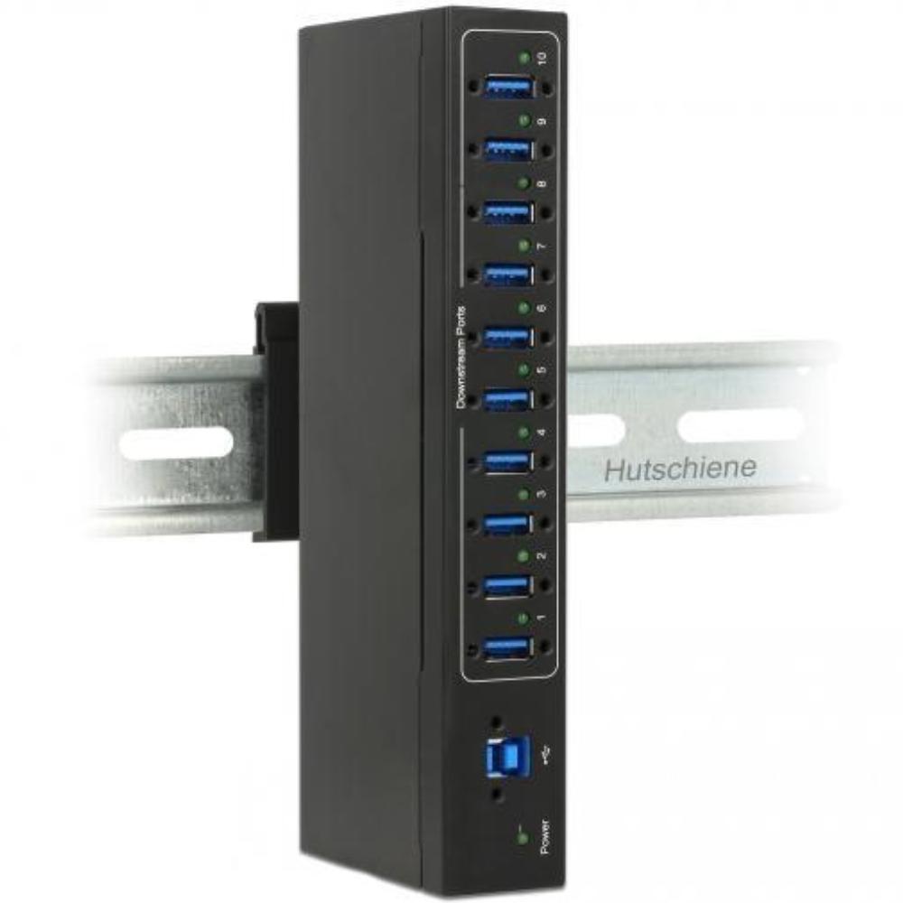 Ekstern industrielt hub - 10 porte - Delock